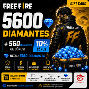 Recarga Free Fire 5600 Diamantes Código Digital - Envio Imediato