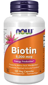 BIOTINA 5.000Mcg 120 CÁPSULAS - NOW FOODS