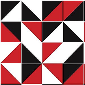 Papel Adesivo Geométrico Triangulo Preto e Vermelho 02