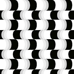 Papel Adesivo Geométrico Curvas Preto e Branco