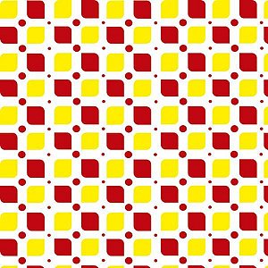 Papel Adesivo Geométrico Quadradinhos Vermelho e Amarelo