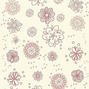 Papel Adesivo Floral Diversos Fundo Creme