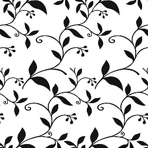 Papel Adesivo Floral Preto e Branco 01