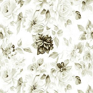 Papel Adesivo Floral Branco e Cinza 04