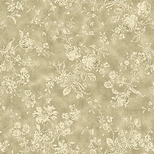 Papel Adesivo Floral Dourado