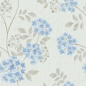 Papel Adesivo Floral Azul com Cinza