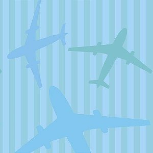 Papel Adesivo Infantil Avião Cor Azul