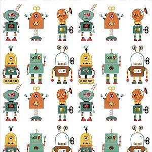 Papel Adesivo Infantil Robôs 02