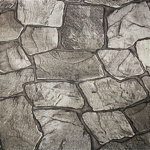 Papel de Parede Vinílico Textura Pedras Cinza Claro 53cmx10m