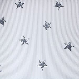 Papel de Parede Listrado Branco Com Estrelas Rolo com 10 Metros
