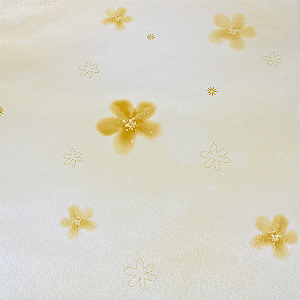 Papel de Parede Acetinado Floral Tons de Amarelo Rolo com 10 Metros