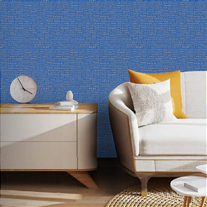 Papel de Parede Importado Azul Palavras 10 metros