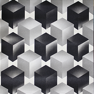 Papel de Parede efeito Cubos tons Neutros 10 Metros