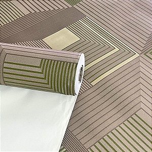 Papel de Parede Geométrico tons de Marrom Importado Luxo 15 Metros