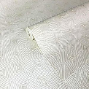 Papel de Parede Geométrico tons Creme Importado Luxo 15 Metros Lavável para Residencial e Comercial