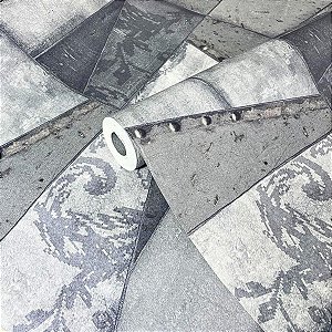 Papel de Parede Geométrico tons de Cinza 15 Metros Lavável para Residencial e Comercial
