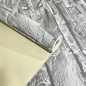 Papel de Parede efeito Pedras Tons Claros Importado Luxo 15 Metros Lavável para Residencial e Comercial