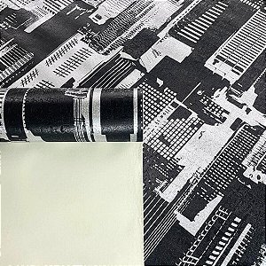 Papel de Parede City tons Escuros Importado Luxo 15 Metros Lavável Linha Coreana