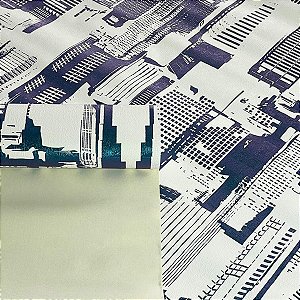Papel de Parede City Azul Holográfico Luxo 15 Metros Lavável Linha Coreana