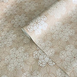 Papel de parede Geométrico Bege Importado Luxo 15 Metros