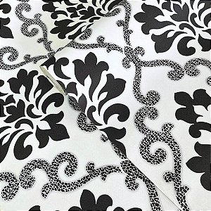 Papel de parede Arabesco fundo Cinza Importado Luxo 15 Metros