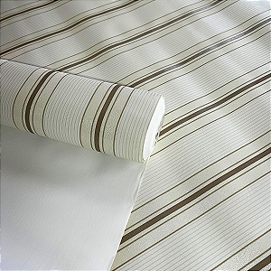 Papel de Parede Listra Marrom Importado Luxo 15 Metros Lavável para Residencial e Comercial