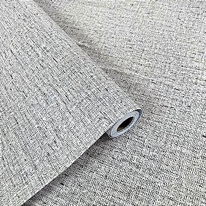 Papel de Parede Auto Adesivo Cinza Linho Ambientes Sofisticados Salas Quartos 5MX45CM