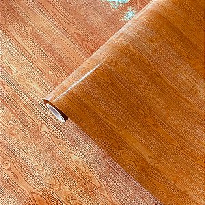 Papel de Parede Adesivo Madeira Brilhante Sofisticada Quarto Sala Escritório Móveis 5MX60CM
