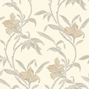 Papel de Parede Vinílico - EPP III - Floral - creme e bege