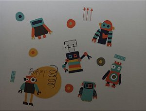 Adesivo Stickers Infantil Robôs 