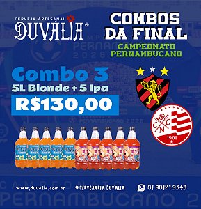 COMBO 3 SEMI FINAL DO PERNAMBUCANO: 5L BLONDE + 5L IPA
