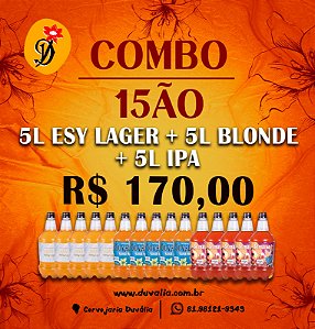 COMBO 15ÃO: 5L EASY LAGER + 5L BLONDE ALE + 5L IPA SILIBRINA