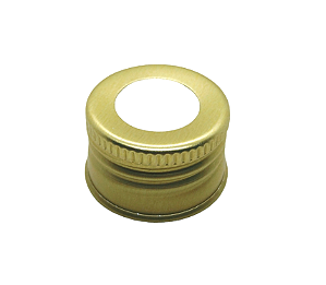 TAMPA METAL R18 DOURADA C/ FURO