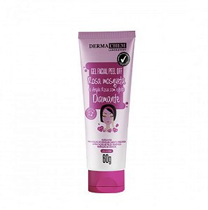 Gel Facial Peel Off Rosa Mosqueta, Argila Rosa com Efeito Diamante 60g - Dermachem