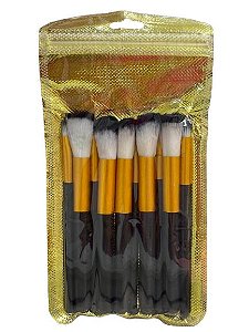 Kit 10 Pincéis Kabuki - Preto