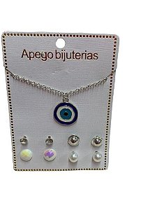kit Brincos + Colar Grego Prata  28 - NÃO HÁ TROCA