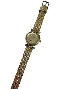 Relógio Dourado Fundo Dourado com Strass