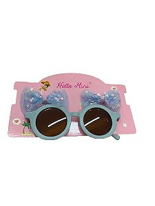 Òculos de Sol Infantil com Laçinho Azul - Hello Mini