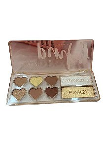 Paleta de Sombras e Iluminador Cor 2 - Pink 21
