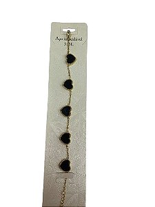 Pulseira Coração Dourado - Aço Inoxidável