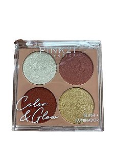 Blush + Iluminador Color e Glow Cor 04 - Pink 21