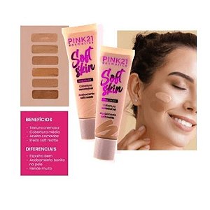 Base Líquida Soft Skin Cor 05 - Pink 21