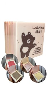 Blush, Contorno, Iluminador e Pó Compacto 4 em 1 - Lua e Neve
