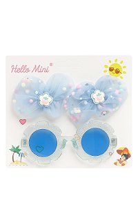 Óculos de Sol + Presilha Infantil Azul