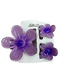 Kit 3 Presilhas Flor (Roxo) - Hello Mini