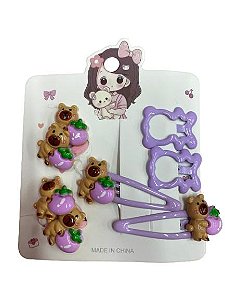Kit Presilhas + Xuxinha Ursinho (Roxa)