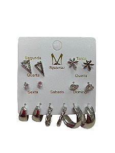 Kit Brincos Semana Prata N°210