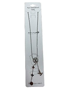 Colar Louis Vuitton Prata Aço Inoxidavel N°226