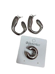 Par de Brincos Abstrato Prata N230 - NÃO HÁ TROCA