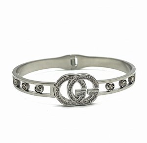 Bracelete Gucci Prata Aço Inoxidável - NÃO HÁ TROCA